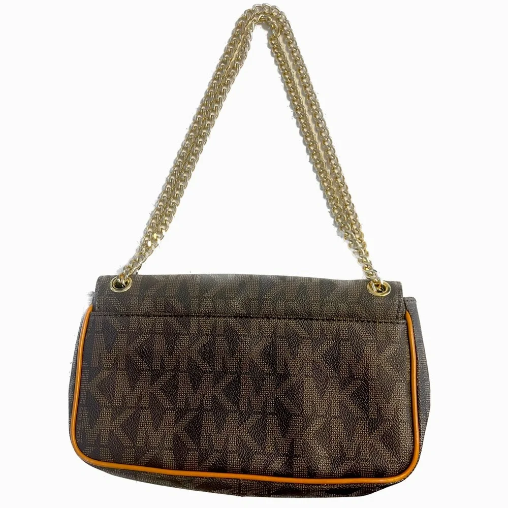 Michael Kors MK Small Hamilton Bag - Gold Chain, Flap with Buckle, Clutched